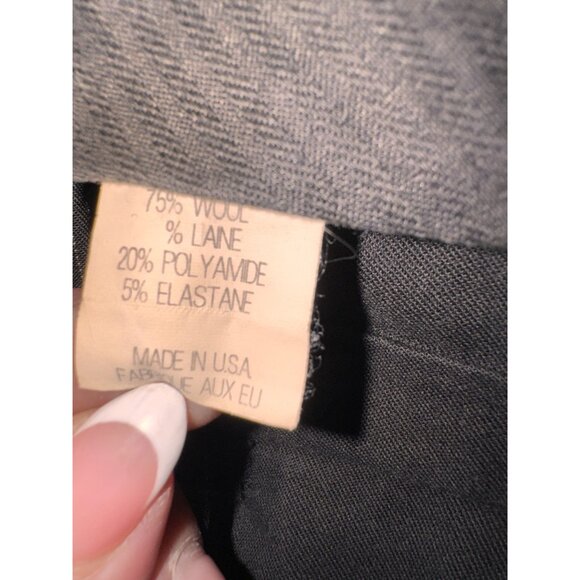 Theory Mens Black Pinstripe Wool-Blend Trousers With Front Zipper Closure - Picture 5 of 8